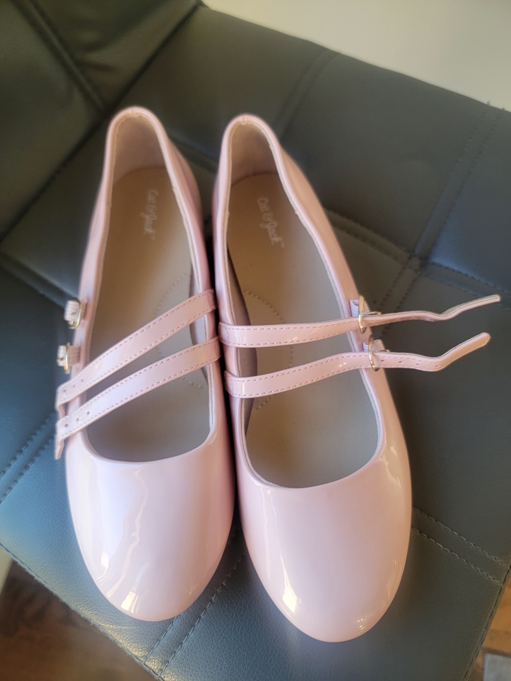Cat & Jack Mary Jane Double Buckle Pink Shoes Size 4 NEW ( No Tags)